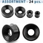 blk270 black areng wood double flared tunnel w conical opening