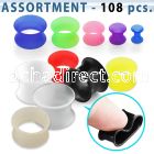 blk296 assortment of ultra thin silicone flesh tunnel