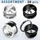 blk313 polished anodized steel screw fit tunnel lizard logo