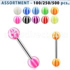 blk366 316l steel tongue barbell with 6mm acrylic beach ball