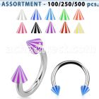 blk378 316l steel circular barbell with 3mm acrylic beach cone