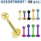 blk466 premium pvd plated 316l labret with 3mm ball