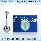 blk472 316l steel belly banana with 5 8mm steel ball