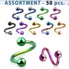 blk503 premium pvd plated 316l steel spiral with 3mm ball