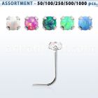 blk572 sterling silver nose stud piercing bulk w 2mm opal