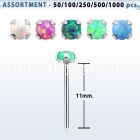 blk573 925 silver bend it nose stud piercing set w 2.5mm opal