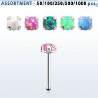 blk574 sterling silver nose bone piercing bulk w 2.5mm opal