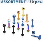 blk73 bulk of anodized 316l steel labret with 3mm 4mm balls