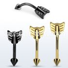 bn14taw pvd plated steel belly banana w cone steel arrow end