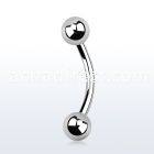 bnb5 surgical steel belly banana, (1.6mm) with two 5mm balls