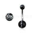 bndxx steel belly banana w black white acrylic flower balls