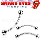 bnebl 316l steel snake eye piercing banana with 3mm ball