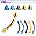 bnetcn2 anodized 316l steel eyebrow banana with 2mm cone