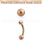 bnett1fo rose gold steel eyebrow banana w 3mm frosted steel ball