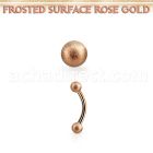 bnettfo3 rose gold steel eyebrow banana w 3mm frosted steel balls