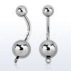 bngh 316l steel belly banana w 8 5mm plain steel ball w hook