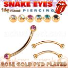 bnttj25l rose gold steel snake bite banana tiny 2.5mm jewel ball