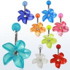 bnuvfl11 316l steel belly banana w crystal acrylic flower