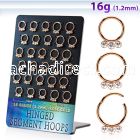 board rose gold steel hinged segment ring w crystal below