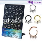 board w anodized steel hinged segment ring 16g w crystal