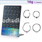 board w steel hinged segment rings w bi color crystals 