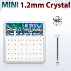 box silver nose bones w 1.2mm clear prong set crystals