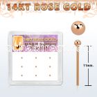 box w 14kt rose gold nose bend it nose stud w 1.5mm ball