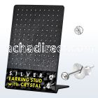 br960 silver earstuds with 1 5mm round clear crystal top