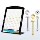 brbmx1 silver nose bone w ball flat 18k gold plated disc top