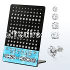 brczs silver ear stud with 2 5mm prong set round cz stone