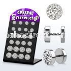 bripf5 fake steel plug with ferido glued clear multi crystal