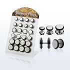 bripr high polished 316l steel fake plug with rubber o ring