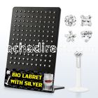 brlbi12 clear bioflex labret with prong assorted shaped cz stone