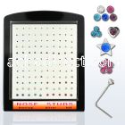 brmns silver nose stud with assorted shaped crystal top