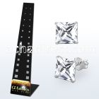 brmsq large triangle display of assorted prong cz ear stud