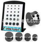 brpg160 board with 24 pcs of double flared hematite stone plug