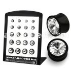 brpg187 board w areng wood plug w giant swarovski crystal center