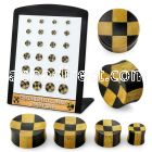 brpg226 crocodile black concave double flare plugs 24pcs