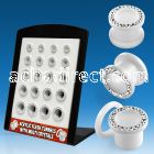 brpg93 board of acrylic flesh tunnels w crystal studded rim