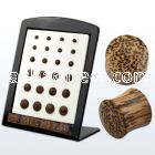 brpwb display with 24 pcs of coconut wood double flared plug