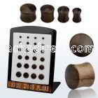 brpwn display with 24 pcs of sono wood double flared plug