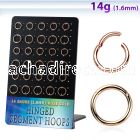 brsegh8 board w 30 rose gold steel hinged segment ring 1.6mm