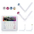 bxa30 clear acrylic nose stud with round crystal top