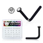 bxa3 black acrylic nose studs with round clear crystal top