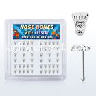 bxftc box w 52 pcs. silver nose bones w foot print shaped top
