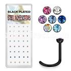 bxns5 black anodized 316l nose screw with colored crystal top