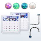 bxsop3 box w 316l steel nose studs w synthetic opal top