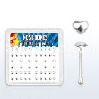 bxvhr box w silver nose bones with plain heart shaped tops