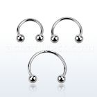 cb20b 316l steel circular barbell with two 3mm ball