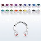 cbeajb3 steel circular barbell w 3mm bio flex balls w crystals